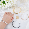 4Pcs 4 Colrs C-Shaped 201 Stainless Steel Grooved Cuff Bangles BJEW-SC0001-66-3