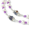 Glass Pearl Rosary Bead Necklace NJEW-TA00082-03-3