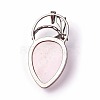 Natural Rose Quartz Pendants G-I220-G04-2