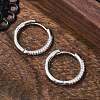 Brass Micro Pave Cubic Zirconia Huggie Hoop Earrings LS-EJEW-K083-36P-B-5