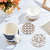 1 Set Wooden Carved Cup Mats WOOD-BC0001-26-4