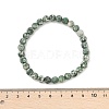 Natural Green Spot Jasper Bead Stretch Bracelets BJEW-K212-A-017-6