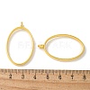 Rack Plating Alloy Oval Open Back Bezel Pendants X-PALLOY-S047-26E-FF-5