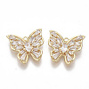 Brass Micro Pave Clear Cubic Zirconia Charms KK-S355-020-NF-2
