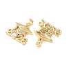 Brass Micro Pave Clear Cubic Zirconia Pendants X-KK-D223-01G-2