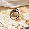 Natural Obsidian Adjustable Rings RJEW-I108-03AS-12-3