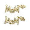 Rack Plating Brass Micro Pave Clear Cubic Zirconia Connector Charms ZIRC-F130-12G-2