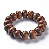 Rondelle Ebony Wood Mala Bead Bracelets BJEW-N010-002-1