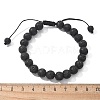 Natural Lava Rock Braided Bead Bracelets BJEW-R304-01-8mm-2