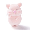 Flocky Resin Miniature Pig Figurines AJEW-Z007-05-1