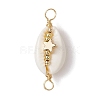 Natural Cowrie Shell Copper Wire Wrapped Shell Shape Connector Charms PALLOY-JF02939-03-1