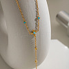 Natural Turquoise 304 Stainless Steel Flower Hand Chain Ring Bracelets for Women EH8478-4