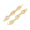 Brass Micro Pave Clear Cubic Zirconia Connector Charms CU-CBAA6E8-12G-2