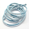 Silver Plated Imitation Leather Cords X-LC-R010-03E-1