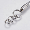 304 Stainless Steel Round Snake Chain Bracelet Making STAS-F139-056P-C-3