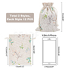 2 Patterns Polycotton(Polyester Cotton) Packing Pouches Drawstring Bags ABAG-PH0001-02-4