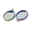 Ion Plating(IP) 304 Stainless Steel Pendant Cabochon Settings STAS-H383-12M-3