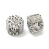 Flower Brass Micro Pave Clear Cubic Zirconia European Beads KK-D229-05P-2