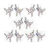 Colorful Cubic Zirconia Butterfly Stud Earrings EJEW-H092-04P-3