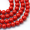 Baking Paint Pearlized Glass Pearl Round Bead Strands X-HY-Q330-8mm-55-1