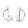 Natural Pearl Stud Earrings for Women EJEW-C083-02P-1