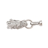 Brass Micro Pave Cubic Zirconia Fold Over Clasps KK-L223-003P-1