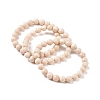 Natural Fossil Bead Stretch Bracelets BJEW-K212-B-015-2