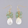 Natural Green Aventurine Dangle Earrings X-EJEW-JE03876-04-2