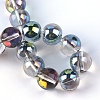 Half Plated Transparent Glass Beads Strands X-EGLA-Q062-6mm-B02-3