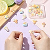 21Pcs 7 Styles Electroplated Resin Beads RESI-CJ0004-62-5
