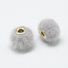 Handmade Faux Mink Fur European Beads OPDL-S089-02D-1