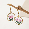 Alloy Epoxy Dried Flower Dangle Earrings FS-WGABF6D-09-1
