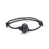 Natural Lava Rock Beaded Cord Bracelet BJEW-JB07681-02-1
