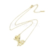 304 Stainless Steel Crystal Rhinestone Cable Chain Bowknot Pendant Necklaces for Women NJEW-C055-08G-3