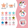 48Pcs 12 Colors Star Silicone Beads SIL-TA0001-56-4