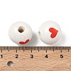 Valentine's Day Spray Painted & Printed Wood European Beads WOOD-L023-03I-3