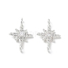 Brass Micro Pave Clear Cubic Zirconia Connector Charms KK-P355-28S-1