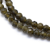 Natural Golden Sheen Obsidian Beads Strand X-G-E411-34-3mm-3