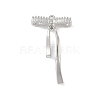 Brass Micro Pave Clear Cubic Zirconia Pendants KK-Z065-02P-1
