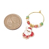 Christmas Theme Electroplate Glass Beads & Alloy Enamel Wine Glass Charms AJEW-JO00256-3