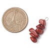 Gradient Color Natural Rhodonite & Natural Red Jasper & Natural Strawberry Quartz Chip Beaded Pendants PALLOY-JF02791-06-2