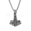 Vintage 304 Stainless Steel Viking Axe Pendant Necklaces for Men WG47AC0-01-5