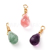 Wire Wrapped Faceted Natural & Synthetic Mixed Stone Pendants PALLOY-JF00541-1
