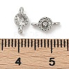 Brass Cubic Zirconia Flat Round Connector Charms LS-KK-H204-02P-04-3