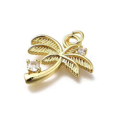 Brass Micro Pave Cubic Zirconia Pendants KK-C090-12G-1