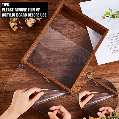 Rectangle Wood Photo Frame Stand AJEW-WH20003-11A-1