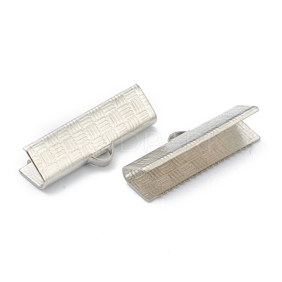 Non-Tarnish 304 Stainless Steel Ribbon Crimp Ends STAS-H158-B01-P-1