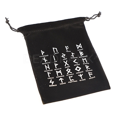 Runes Velvet Jewelry Storage Drawstring Pouches LS-WICR-PW0007-04A-1
