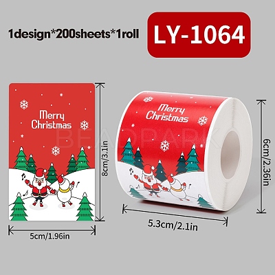 200Pcs Christmas Theme Paper Self-Adhesive Stickers DIY-M070-02T-1