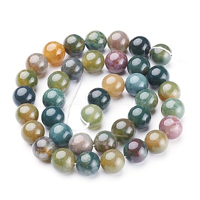 Natural Indian Agate Beads Strands GSR10mmC002-1